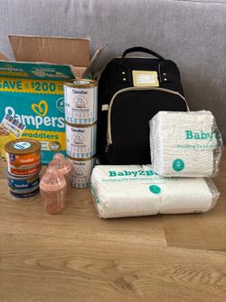 Diapers, Formula, diaper bag