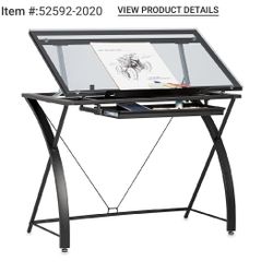 Drawing Glass Black Table 