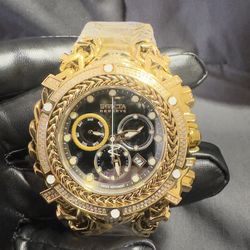 Invicta Reserve Gladiator Men’s Watch 58.3mm | 1.75 CTW REAL DIAMONDS | Swiss Ronda Z60 | Gold Tone | 200M