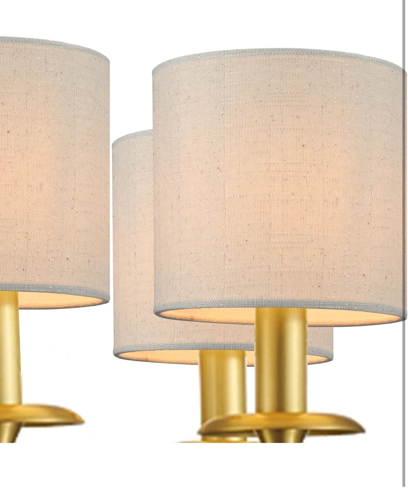 Clip-on Chandelier Fabric Lamp Shades,Set of 4 Drum,
