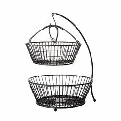 2 TIER FRUIT STORAGE BASKET WITH BANANA HOOK