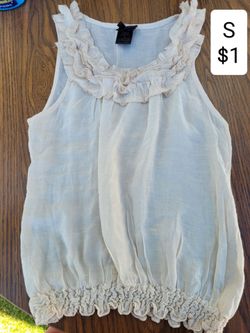 Summer Tan Blouse. Ruffled Top. Blusa cafecita