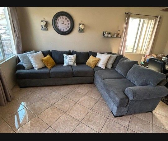 Large And Super Comfortable Grey Sectional Couch From Jerome's 