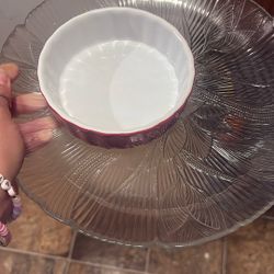 Two Glass Plates And One Ramekin