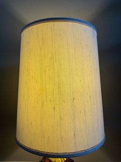 Mid Century Hollywood Regency Fabric Drum Style Vintage Lamp Shade