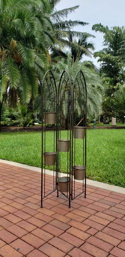 Tall Plant Stand Super Nice w/Removable Buckets 57 1/2"H 39 1/2"W