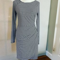 BANANA REPUBLIC size XS striped ruched long sleeve dress