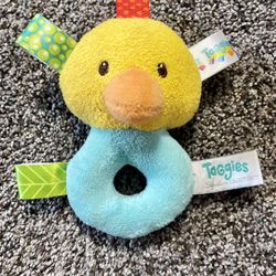 Taggies Mary Meyers Duck Plush Ring Rattle 
