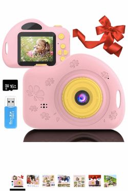 Toys for 3-6 Year Old Girls Kids Camera for Children Mini Camcorder with 1080P and 2.0 Inch IPS Screen for Preschool Todder Birthday Present(16GB TF