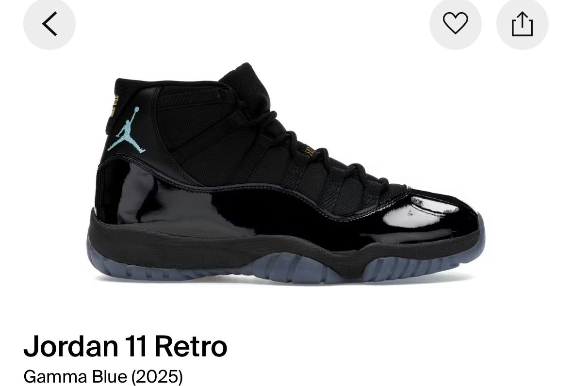 Jordan 11 Gamma Blue Sz 12.5M