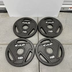 (4)  CAP Barbell 10 lb Olympic Grip Plates