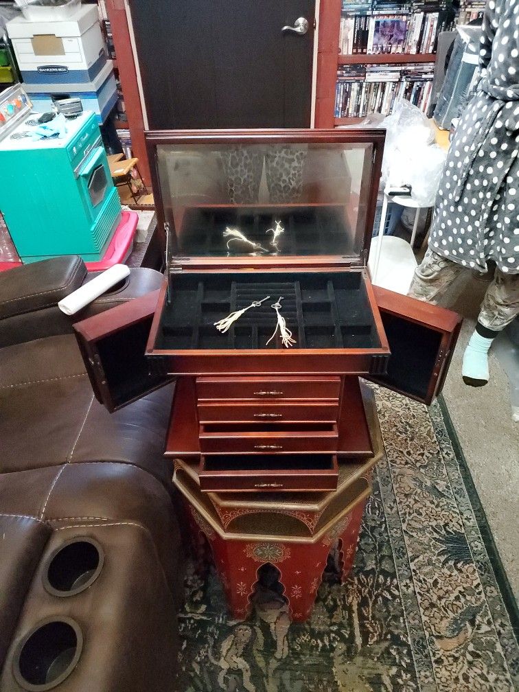 Large Wood Jewelry Chest