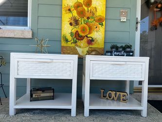 Coastal Solid Wood Raton End Tables/Nightstands