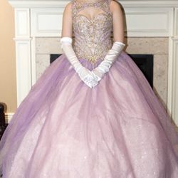 Pink And Gold Size 2 quinceanera Gown 