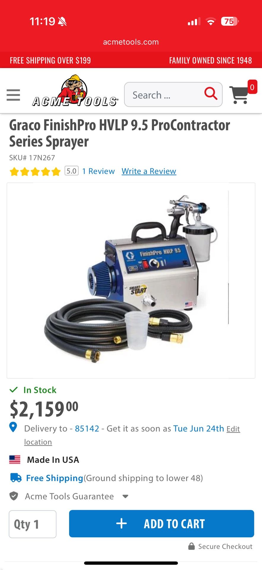Graco FinishPro HVLP 9.5