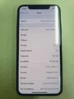 iPhone X 64g at&t + apple watch