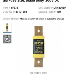 Fuse 200 Amp, 300 Volt 