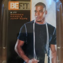 Be Fit 8 Ft Wooden Handle Jump Rope With Metal Swivels