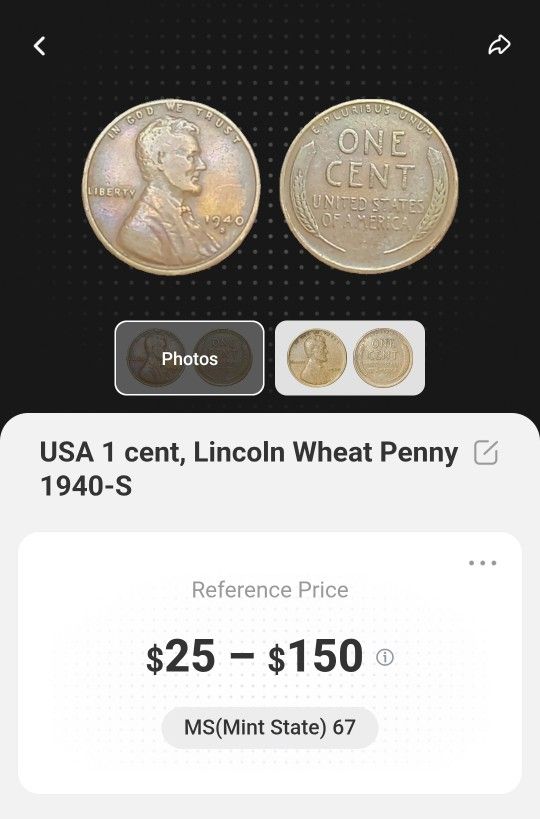 1940 S Wheat Penny Beautiful Toning