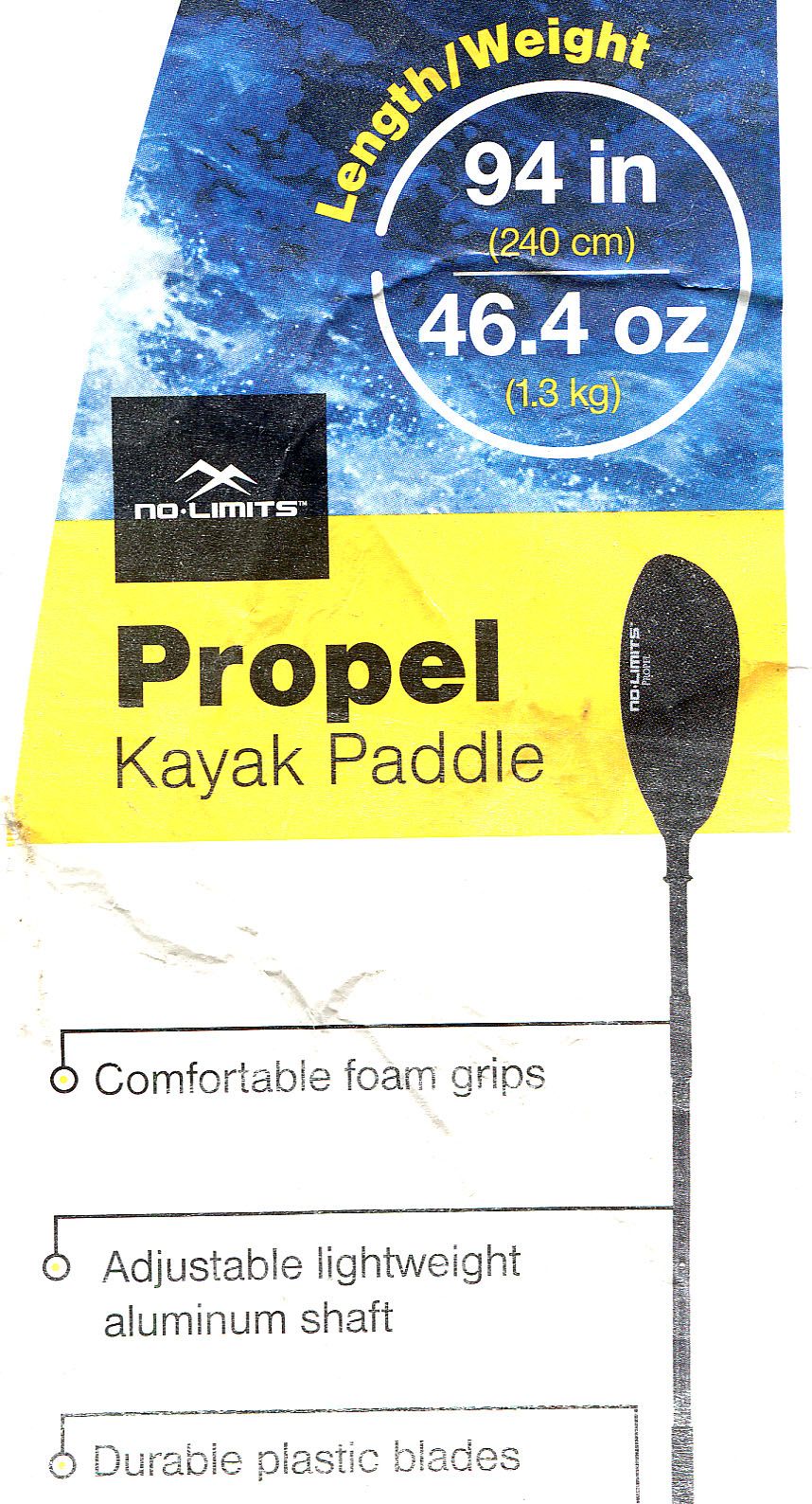 No Limit Propel 94" Kayak Paddle