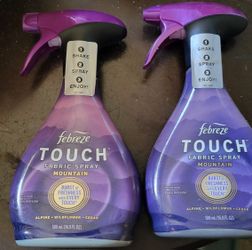 2 Febreze Touch Fabric Spray Air Freshener  Mountain Scent (16.9oz Bottles) For $11/$11 Por Los 2