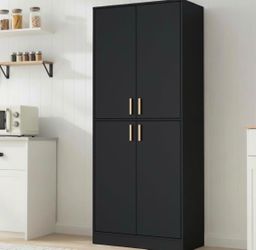 71” Kitchen Pantry Cabinet, Black - CWD009 (We Have 5 Available - Price is Per)
