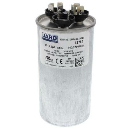 35 + 7.5 MFD 370 or 440 VAC Motor Dual Run Capacitor Round JARD 12784