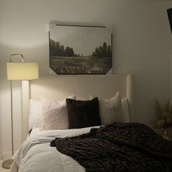 Faux Fur Upholstered Queen Size Bed 
