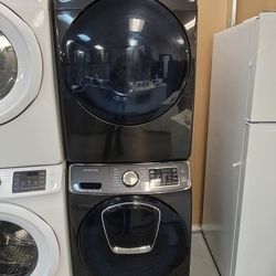 Samsung AddWash Front Loading Washer And Stackable Gas Dryer Set 