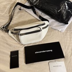Authentic Alexander Wang White Lamb Leather Bag / Purse With Full Packaging