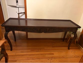 Hand carved sofa table server vintage