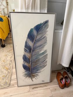 Framed Feather Wall Art Canvas Print
