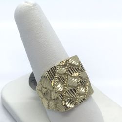 Gold Ring 10K Nugget New