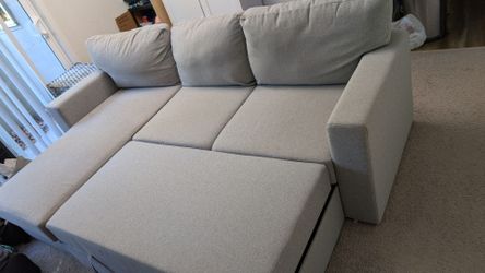 IKEA BÅRSLÖV 3-Seat Sleeper Sofa with Storage – Tibbleby Beige/Gray