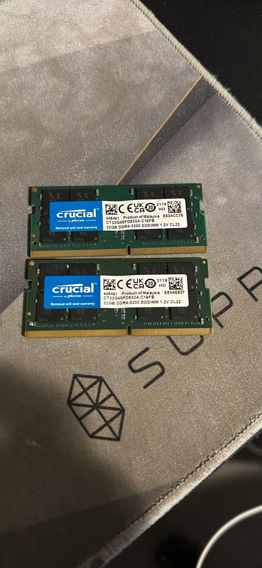 Crucial 64gb 2x32 ddr4 3200 mhz laptop memory jdec works good!