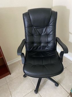Black Leather High-Back Office Chair