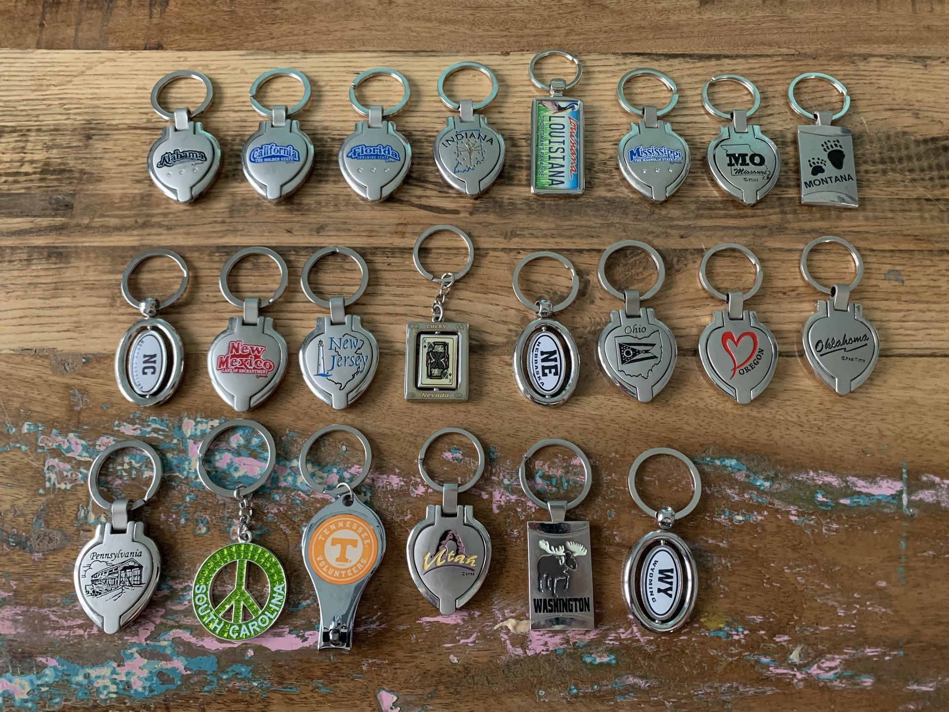 Keychains by state - 22 total