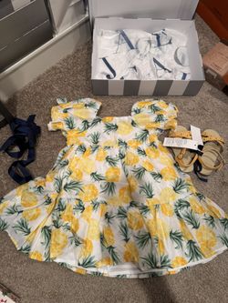 Yellow Sandals and Floral Dress gift set
