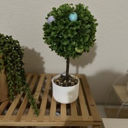 spring faux plant with eggs (set of 2)