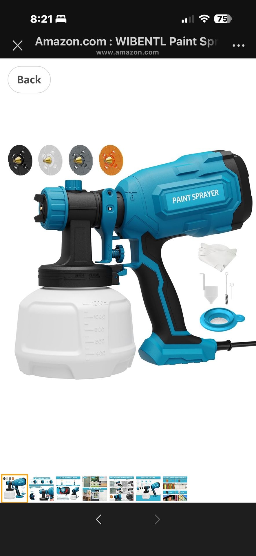 New in box! Paint Sprayer, 700W HVLP Spray Gun with 4 Brass Nozzles & 3 Patterns, Paint Gun with Adjustable Spray Width, Paint Sprayers for Home Furni