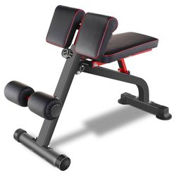 BODYRHYTHM Compact Adjustable Weight Bench for Full Body Strength Training, Ab/Back Hyper Roman Chair, Adjustable Ab Sit up Bench, Incline Decline Ben
