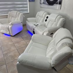 ✨POWER RECLINER LOVESEAT + 2  CHAIRS