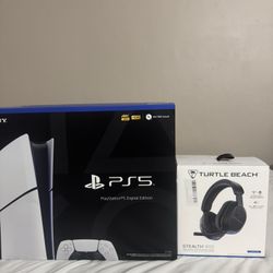 PS5 Slim Digital Edition With Turtle Beach Stealth 600 Headset 