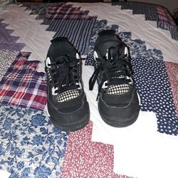 Boys  Sneakers  Blk Air Jordan's 4 White Thunder