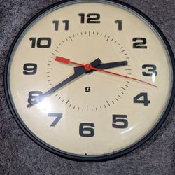 Vintage Simplex Model 2310 Round Glass School House Clock