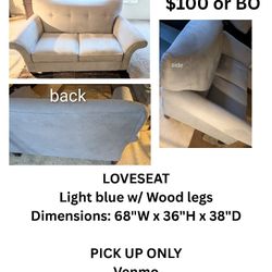 Light Blue Loveseat 