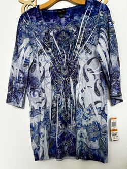 Women’s Blue and Black Top - New - Size S