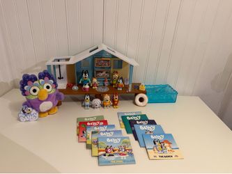 Bluey playset with books and plush