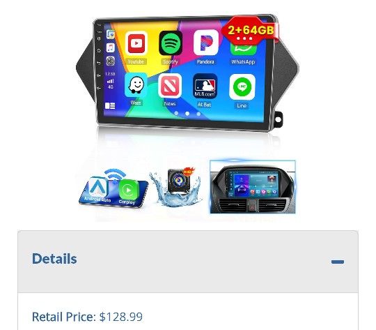 SU5580: Inefala 2G64G Car Radio for Honda Acura MDX 2007 2008 2009 2010 2011 2012 2013 with Wireless CarplayAndroid Auto 9 Inch Upgrade Touch Screen f