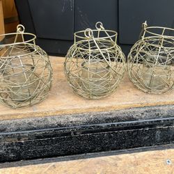 Gold Candle Baskets 